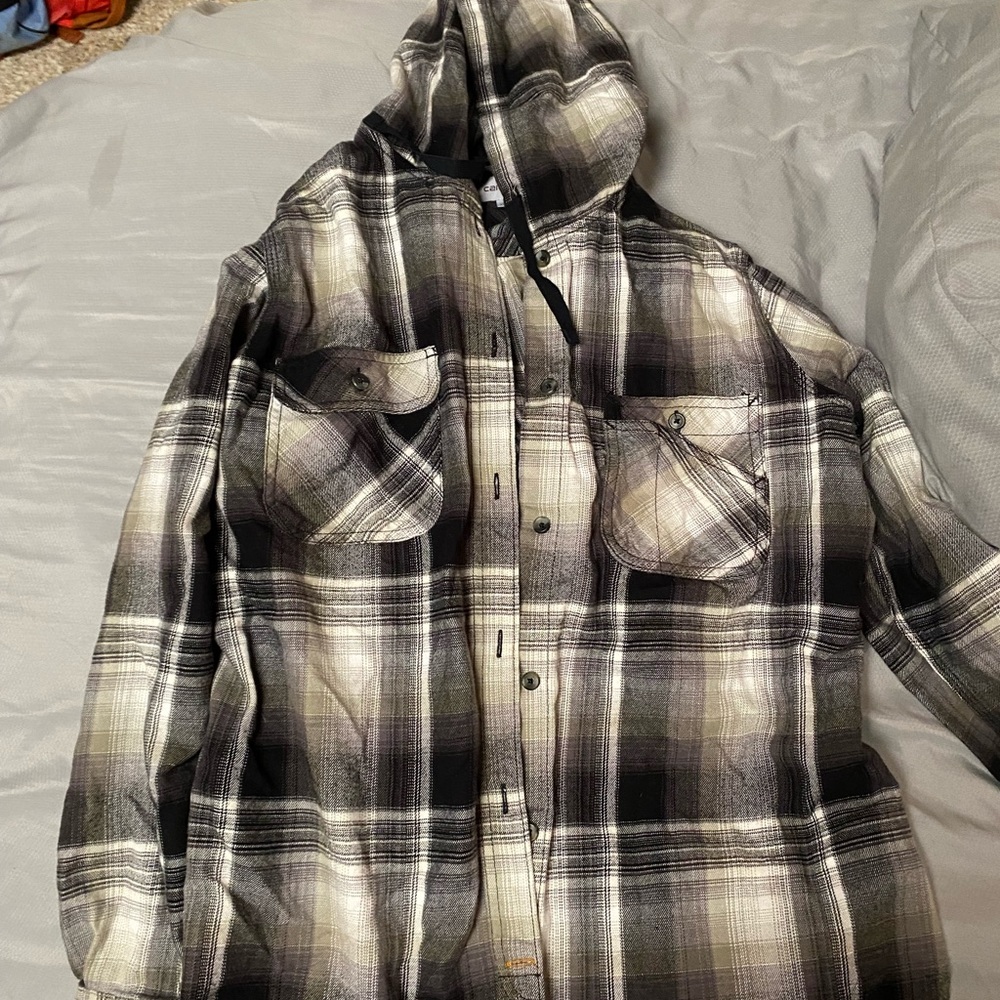 Never worn Carhartt button up with hood